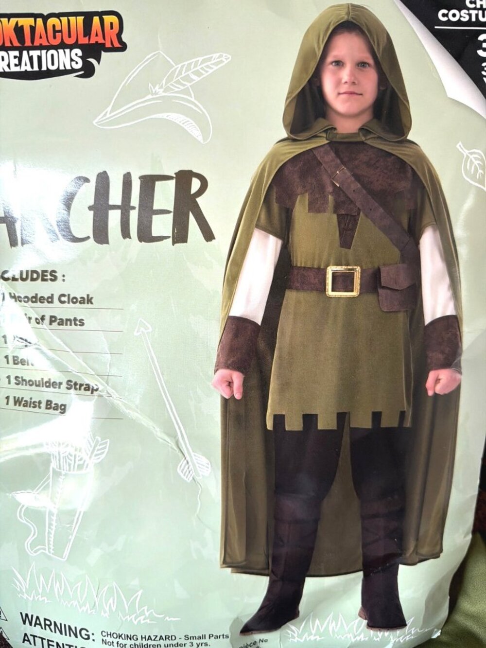 Spooktacular Archer Robin Hood Costume Child Size 3T 3-4 Yrs